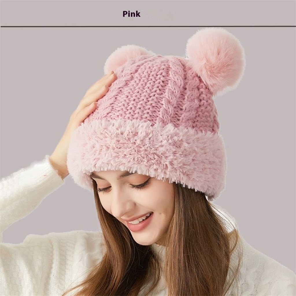 Winter Cute Fur Ball Knitted Hat Children Outdoor - Image 10
