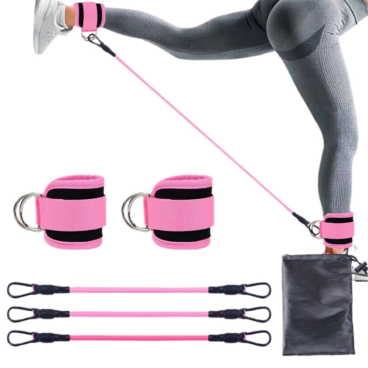 Ankle Strap Resistance Bands Hip Leg Strength Pull Rope Fitness Elastic Training Home Yoga Pilate Crossfit Workout Gym Equipment - Image 5