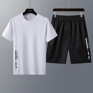 New Short-Sleeved T-Shirt Youth Trend Two-Piece Sportswear New Short-Sleeved T-Shirt Youth Trend Two-Piece Sportswear