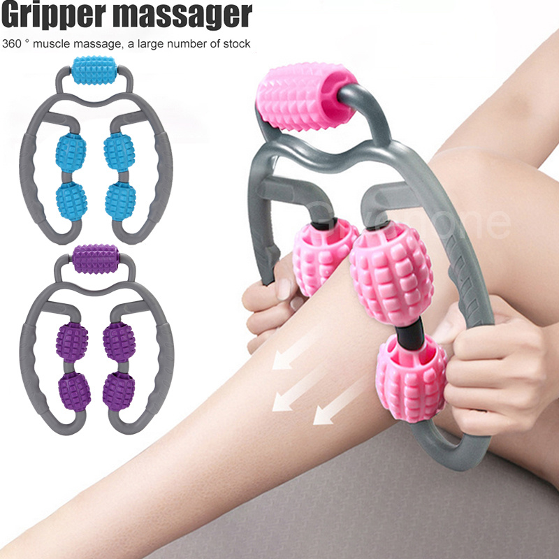 U Shape Trigger Point Massage Roller Full Body Massage Tool Arm Leg Neck Muscle Massager 4 Wheels Fitness Device For Sports - Image 2