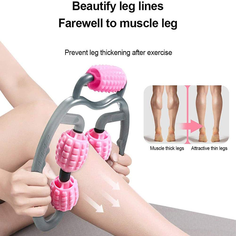 U Shape Trigger Point Massage Roller Full Body Massage Tool Arm Leg Neck Muscle Massager 4 Wheels Fitness Device For Sports - Image 3
