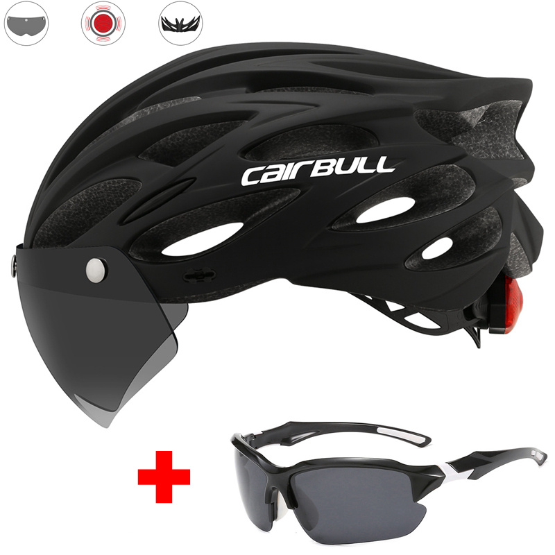 Road mountain bike riding helmet with lens and brim taillight - Image 6