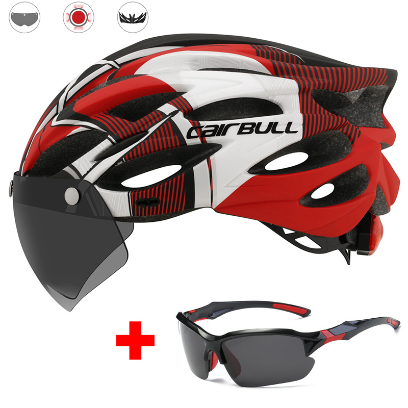 Road mountain bike riding helmet with lens and brim taillight - Image 3