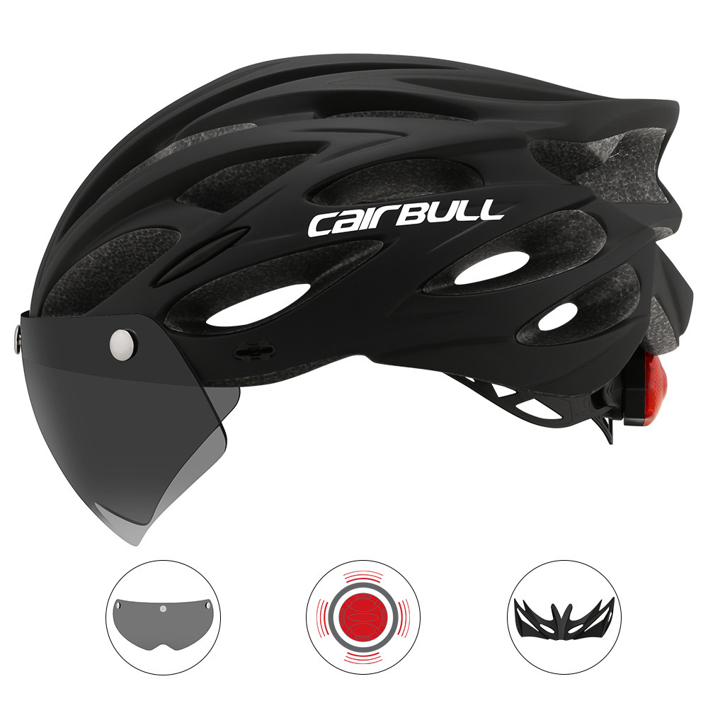 Road mountain bike riding helmet with lens and brim taillight - Image 10