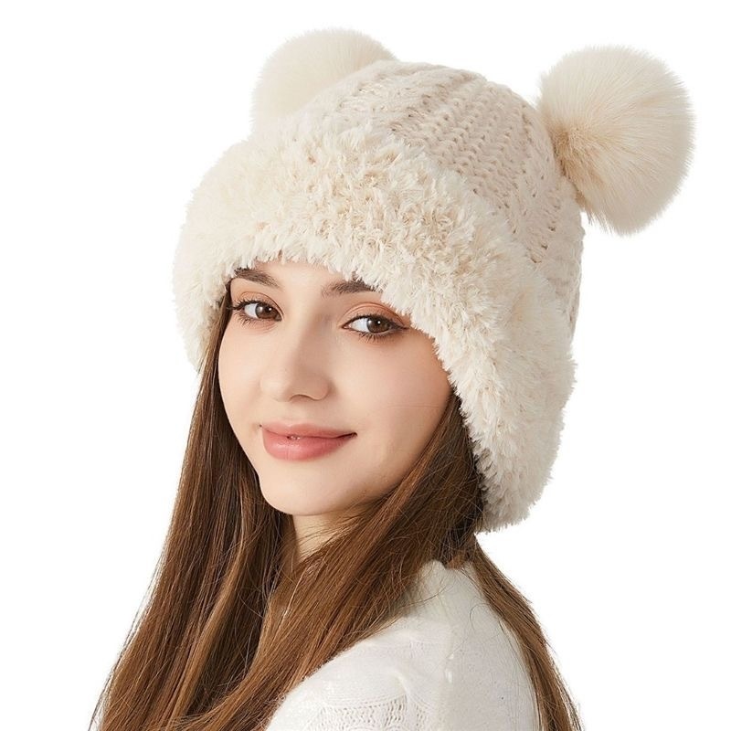 Winter Cute Fur Ball Knitted Hat Children Outdoor - Image 5