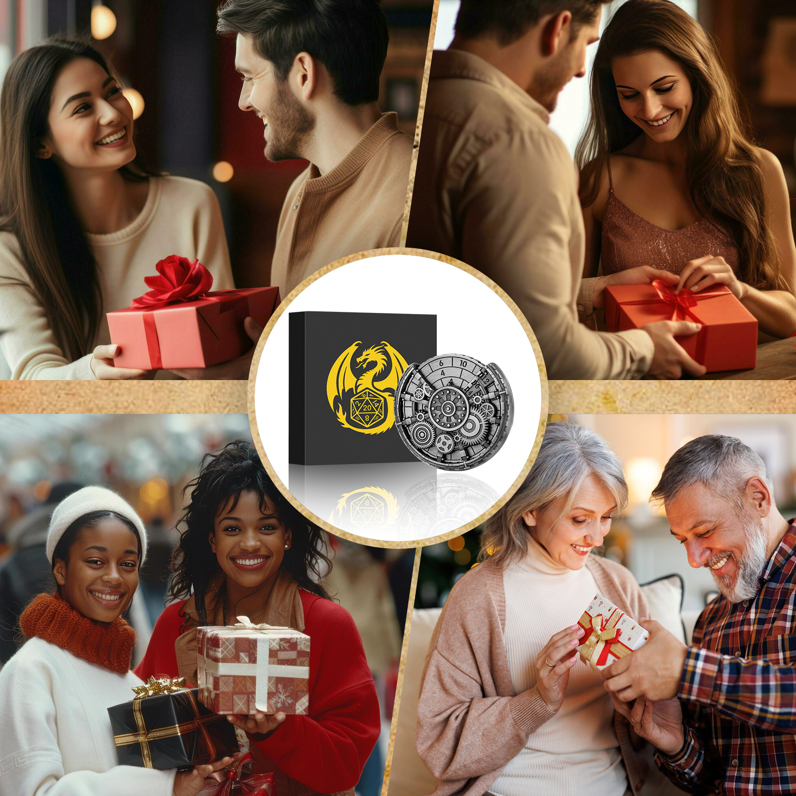 Private Model Time Gear Fingertip Gyroscope Retro Wheel DND Dice Gift Box Set, Role Playing Game Dice On The Table - Image 4