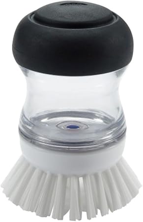 OXO Good Grips Soap Dispensing Palm Brush, Black/Clear/White