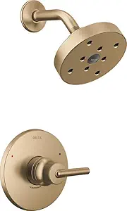 Delta Faucet Trinsic 14 Series Single-Function Shower Trim Kit with Single-Spray H2Okinetic Shower Head, Champagne Bronze T14259-CZ (Valve Not Included) Delta Faucet Trinsic 14 Series Single-Function Shower Trim Kit with Single-Spray H2Okinetic Shower Head, Champagne Bronze T14259-CZ (Valve Not Included)