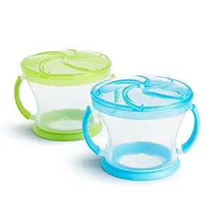 Munchkin Snack Catcher Toddler Snack Cups, No Spill, 2 Pack, Blue/Green Munchkin Snack Catcher Toddler Snack Cups, No Spill, 2 Pack, Blue/Green