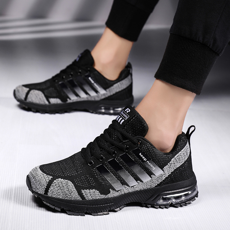 Breathable Men's Casual Shoes Flying Woven Foreign Trade Air Cushion Fitness Sports Running Shoes - Image 6