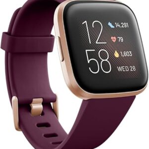 Fitbit Versa 2 Health and Fitness Smartwatch with Heart Rate, Music, Alexa Built-In, Sleep and Swim Tracking, Bordeaux/Copper Rose, One Size (S and L Bands Included) Fitbit Versa 2 Health and Fitness Smartwatch with Heart Rate, Music, Alexa Built-In, Sleep and Swim Tracking, Bordeaux/Copper Rose, One Size (S and L Bands Included)