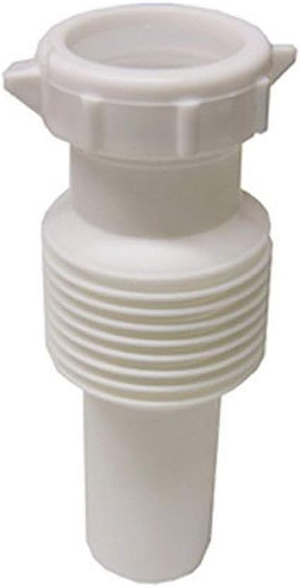 LASCO 03-4315 White Plastic Tubular 1-1/4-Inch Flexible Extendable Slip Joint Extension with Nut and Washer