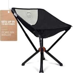 CLIQ Portable Chair Version 1.0 – Collapses to Size of Water Bottle – Lightweight Folding Chair for Camping – Outdoor Chair Supports 300 Lbs – Camp Chair Outdoor Adventures – Black CLIQ Portable Chair Version 1.0 – Collapses to Size of Water Bottle – Lightweight Folding Chair for Camping – Outdoor Chair Supports 300 Lbs – Camp Chair Outdoor Adventures – Black