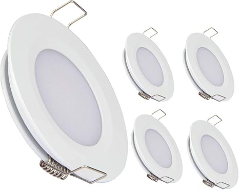 acegoo RV Recessed Ceiling Light 2-3/4? Full Aluminum 12V Dimmable LED Puck Light for Campervan Truck Caravan Boat Roof Under Cabinet Lighting, Flush Mount Cutout 2-1/4" (White,Cool White) 4 Pack