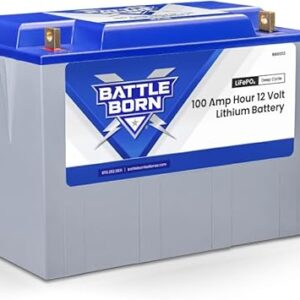100Ah 12V Lithium-Ion (LiFePO4) RV, Marine, Solar, & Off Grid Battery – Internal BMS, High & Low Temperature Protection – Battle Born Batteries