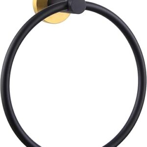 APLusee Black Gold Towel Ring for Bathroom Wall, Stainless Steel Hand Towel Holder, Wall Mounted APLusee Black Gold Towel Ring for Bathroom Wall, Stainless Steel Hand Towel Holder, Wall Mounted