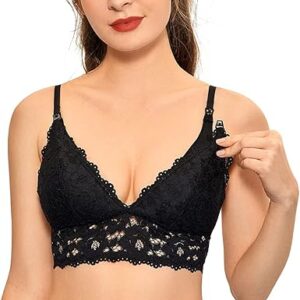 MOMANDA Women’s Lace Nursing Bra Wirefree Padded Breastfeeding Maternity Bralette Cute MOMANDA Women’s Lace Nursing Bra Wirefree Padded Breastfeeding Maternity Bralette Cute