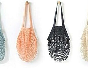 4 Pack Portable Reusable Grocery Bags Fruit and Vegetable Bag Washable Cotton Mesh String Organic Organizer Shopping Handbag Long Handle Net Tote (blue,Black,Beige,Orange) 4 Pack Portable Reusable Grocery Bags Fruit and Vegetable Bag Washable Cotton Mesh String Organic Organizer Shopping Handbag Long Handle Net Tote (blue,Black,Beige,Orange)