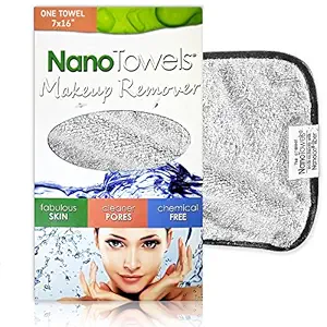 Nano Towel Makeup Remover Face Wash Cloth. Remove Cosmetics FAST and Chemical Free. Wipes Away Facial Dirt and Oil Like An Eraser. Great for Sensitive Skin, Acne, Exfoliating (Grey) Nano Towel Makeup Remover Face Wash Cloth. Remove Cosmetics FAST and Chemical Free. Wipes Away Facial Dirt and Oil Like An Eraser. Great for Sensitive Skin, Acne, Exfoliating (Grey)