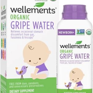 Wellements Organic Gripe Water | Relieves Occasional Stomach Discomfort from Baby Gas, Colic, Hiccups and Fussiness | Certified Organic and Non-GMO | No Artificial Flavors | 4 Fl Oz. | Ages Newborn+ Wellements Organic Gripe Water | Relieves Occasional Stomach Discomfort from Baby Gas, Colic, Hiccups and Fussiness | Certified Organic and Non-GMO | No Artificial Flavors | 4 Fl Oz. | Ages Newborn+