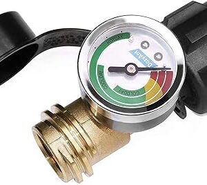 DOZYANT Propane Tank Gauge Level Indicator Leak Detector Gas Pressure Meter Color Coded Universal for Cylinder, BBQ Gas Grill, RV Camper, Heater and More Appliances – Type 1 Connection