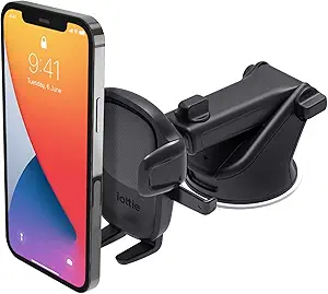 iOttie Easy One Touch Signature Dashboard & Windshield Universal Car Mount Phone Holder Desk Stand with Suction Cup Base and Telescopic Arm for iPhone, Samsung, Google, Huawei, Nokia, More Smartphones