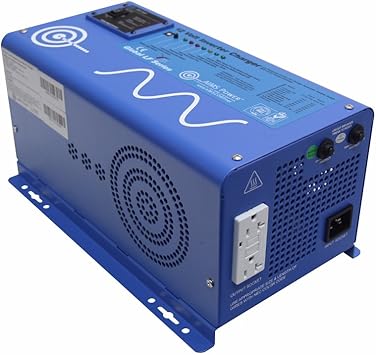 AIMS PICOGLF15W12V120VR 1500 Watt 12 VDC Input to 120VAC Output Pure Sine Inverter Charger Backup Power