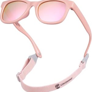 COCOSAND Flexible Polarized Baby Sunglasses with Strap UV Protection for Toddler Infant Girl Boy Age 0-24 Months COCOSAND Flexible Polarized Baby Sunglasses with Strap UV Protection for Toddler Infant Girl Boy Age 0-24 Months