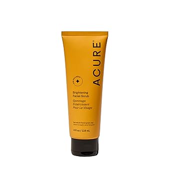 Acure Brightening Facial Scrub for a Youthful, Brighter, Radiant Complexion | With Sea Kelp & French Green Clay, 4 Fl Oz