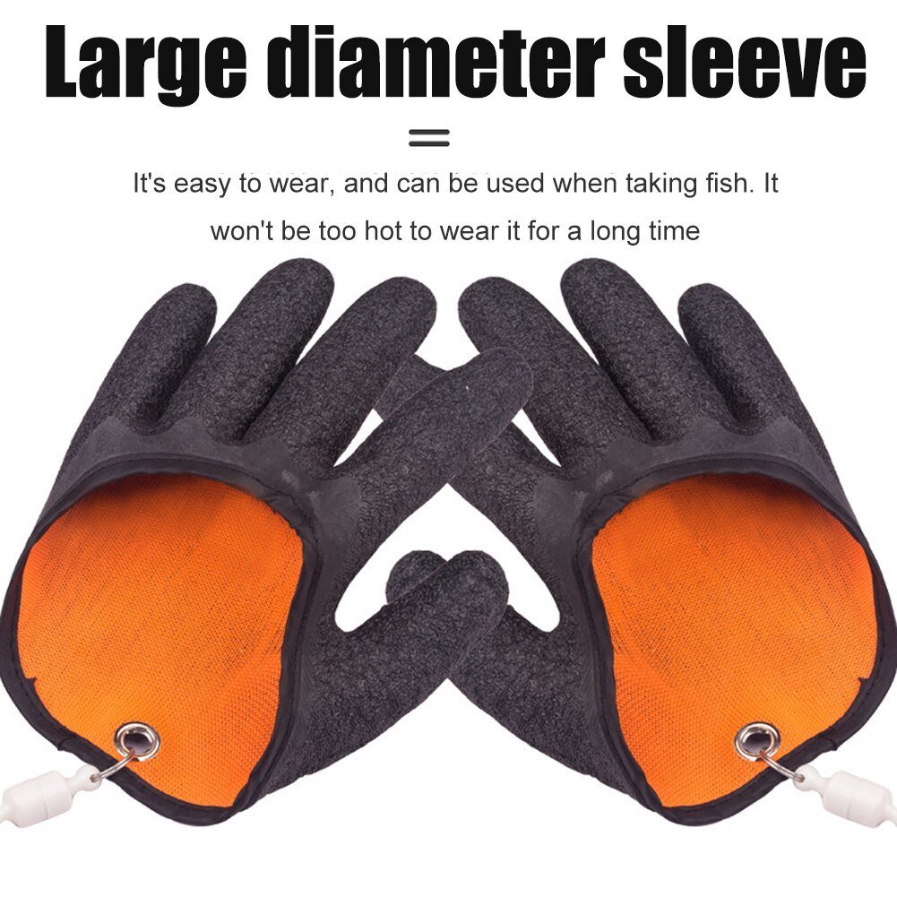 Fishing Gloves Anti-Slip Protect Hand From Puncture Scrapes Fisherman Professional Catch Fish Latex Hunting Gloves Left Right - Image 6