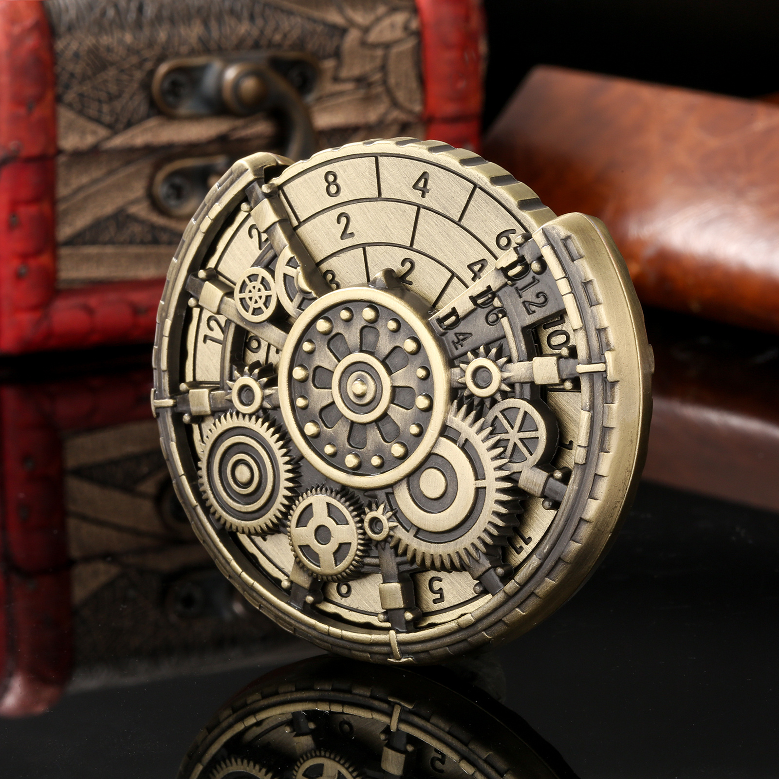 Private Model Time Gear Fingertip Gyroscope Retro Wheel DND Dice Gift Box Set, Role Playing Game Dice On The Table - Image 5