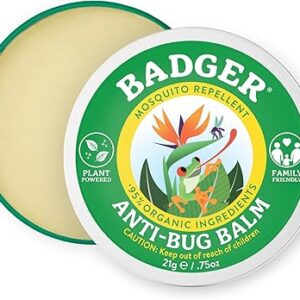 Badger Bug Repellent Tin, Organic Deet-Free Mosquito Repellent with Citronella, Family Friendly Pleasant Smelling Insect Repellent, Easy to Use Travel Size, .75 oz Tin