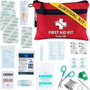 Protect Life Survival First Aid Kit for Home/Business, Camping Survival Kits | Mini Travel First Aid Kit | Camping Equipment | Small Kits for Car | Outdoor Emergency Survivals Pack – 100pcs Protect Life Survival First Aid Kit for Home/Business, Camping Survival Kits | Mini Travel First Aid Kit | Camping Equipment | Small Kits for Car | Outdoor Emergency Survivals Pack – 100pcs