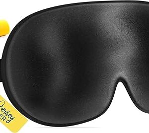 100% Silk Sleep Mask for A Full Night’s Sleep | Comfortable & Super Soft Eye Mask with Adjustable Strap | Works with Every Nap Position | Best Sleeping Aid/Blindfold/Gift, Blocks Light Jersey Slumber