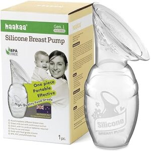 haakaa Manual Breast Pump for Breastfeeding, Silicone, Clear 4oz/100ml haakaa Manual Breast Pump for Breastfeeding, Silicone, Clear 4oz/100ml