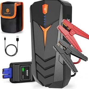 Jump Starter, SUNPOW 1500A Peak Car Starter for Up to 8L Gas or 6.0L Diesel Engine, 12V Auto Lithium Battery Booster for Cars, Trucks, SUV, Portable Power Pack Jump Box with LED Light Jump Starter, SUNPOW 1500A Peak Car Starter for Up to 8L Gas or 6.0L Diesel Engine, 12V Auto Lithium Battery Booster for Cars, Trucks, SUV, Portable Power Pack Jump Box with LED Light
