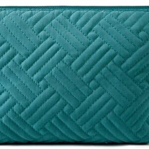 BAGSMART Small Cosmetic Bag, Elegant Roomy Makeup Bags,Travel Waterproof Toiletry Bag Accessories Organizer Gifts (Teal-1 pcs)