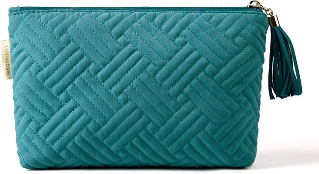 BAGSMART Small Cosmetic Bag, Elegant Roomy Makeup Bags,Travel Waterproof Toiletry Bag Accessories Organizer Gifts (Teal-1 pcs)