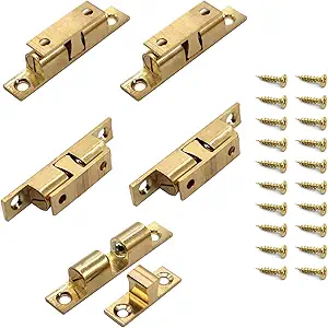 70MM Ball Catch Omitfu Set of 5 Solid Brass Adjustable Double Ball Tension Roller Catch Latch Hardware Fitting for Cabinet Closet Furniture Door with Screws 70MM Ball Catch Omitfu Set of 5 Solid Brass Adjustable Double Ball Tension Roller Catch Latch Hardware Fitting for Cabinet Closet Furniture Door with Screws