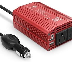 BESTEK 300W Power Inverter DC 12V to 110V AC, Durable Aluminum Housing Car Charger Adapter with 4.8A Dual USB Fast Charging Port, 3ft Car Plug in Cigarette Lighter Outlet for Phone, Laptop BESTEK 300W Power Inverter DC 12V to 110V AC, Durable Aluminum Housing Car Charger Adapter with 4.8A Dual USB Fast Charging Port, 3ft Car Plug in Cigarette Lighter Outlet for Phone, Laptop