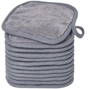 Makeup Remover Cloths for Face, Eye, Lips – Reusable Makeup Remover Pads Soft Microfiber Facial Cleansing Cloths 5 x 5inch 12 Pack (Gray) Makeup Remover Cloths for Face, Eye, Lips – Reusable Makeup Remover Pads Soft Microfiber Facial Cleansing Cloths 5 x 5inch 12 Pack (Gray)