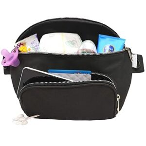 Suessie Fanny Pack Diaper Bag – with Baby Changing Pad & Waterproof Wipes Pocket – Stroller Organizer Black Suessie Fanny Pack Diaper Bag – with Baby Changing Pad & Waterproof Wipes Pocket – Stroller Organizer Black