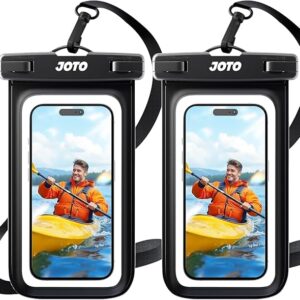 JOTO 2 Pack Waterproof Phone Pouch Case Up to 7″, IPX8 Underwater Phone Case Cellphone Dry Bag for iPhone 16 15 14 13 12 Pro Max Xs Max XR X 8 7 6S Plus SE/Galaxy S24 S23 S22 S21 -Black