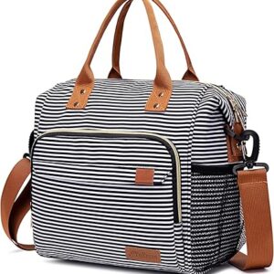 TuErCao Lunch Bag Women Insulated Lunch Box for Work Leakproof Soft Cooler for Picnic Travel Road Trips, Loncheras para Mujer Adult, Stripes TuErCao Lunch Bag Women Insulated Lunch Box for Work Leakproof Soft Cooler for Picnic Travel Road Trips, Loncheras para Mujer Adult, Stripes
