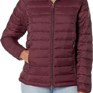 Amazon Essentials Women’s Lightweight Long-Sleeve Full-Zip Water-Resistant Packable Hooded Puffer Jacket