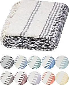 DEMMEX Organic Diamond Turkish Bath & Beach Towel | 100% Oeko-TEX Certified Cotton, Ultra-Soft, Quick-Dry, Lightweight, Compact & Oversized Luxury Peshtemal Towel, Prewashed, 71″x36″, Dark Gray DEMMEX Organic Diamond Turkish Bath & Beach Towel | 100% Oeko-TEX Certified Cotton, Ultra-Soft, Quick-Dry, Lightweight, Compact & Oversized Luxury Peshtemal Towel, Prewashed, 71″x36″, Dark Gray