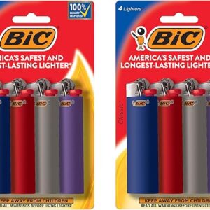 BIC Classic Maxi Pocket Lighter, Safe and Reliable, Assorted Colors, 8-Pack of Lighters (Colors and Packaging May Vary