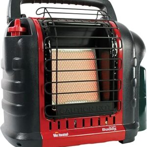 Mr. Heater Portable Buddy Heater MH9BX 4,000-9,000 BTU Indoor-Safe Propane Radiant Heater For Campers, Workshops, Job Sites, Patios & More – Red, Black