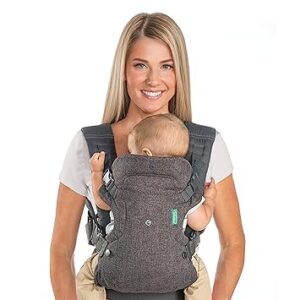 Infantino Flip 4-in-1 Convertible Baby Carrier, Adjustable, Ergonomic Babywearing, Registry Essential, Baby Carrier for Newborn to Toddler, Gray Infantino Flip 4-in-1 Convertible Baby Carrier, Adjustable, Ergonomic Babywearing, Registry Essential, Baby Carrier for Newborn to Toddler, Gray