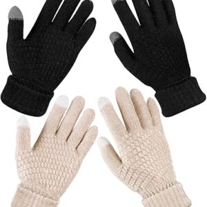 Geyoga 2 Pairs Women’s Winter Touch Screen Gloves Soft Warm Fleece Lined Knit Elastic Cuff Winter Texting Gloves Geyoga 2 Pairs Women’s Winter Touch Screen Gloves Soft Warm Fleece Lined Knit Elastic Cuff Winter Texting Gloves